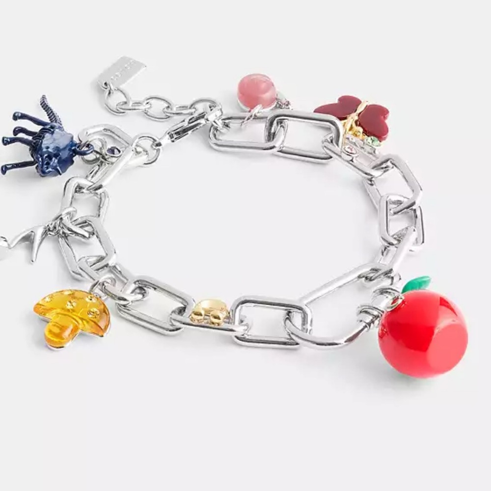 Coach Mushroom And Apple Charm Bracelet,NWT!